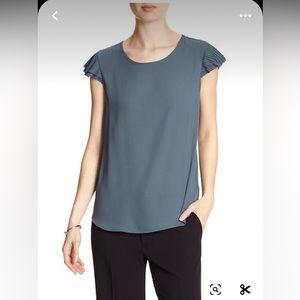 Banana Republic Factory Knife-Pleat Sleeve Top